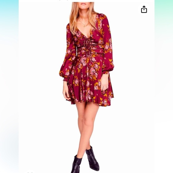 Free People Dresses & Skirts - Free People Women’s Morning Light Floral Print Ruched Dress Size 2!